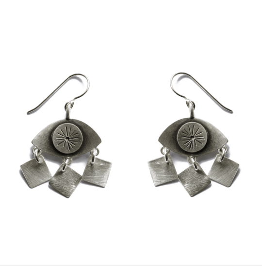 Folklorica Eye Sterling Silver Earrings by Emily Rosenfeld