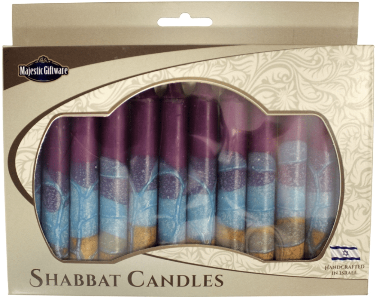 Safed Candles Default Israeli Hand-Crafted Violet Shabbat Candles | Set of 12