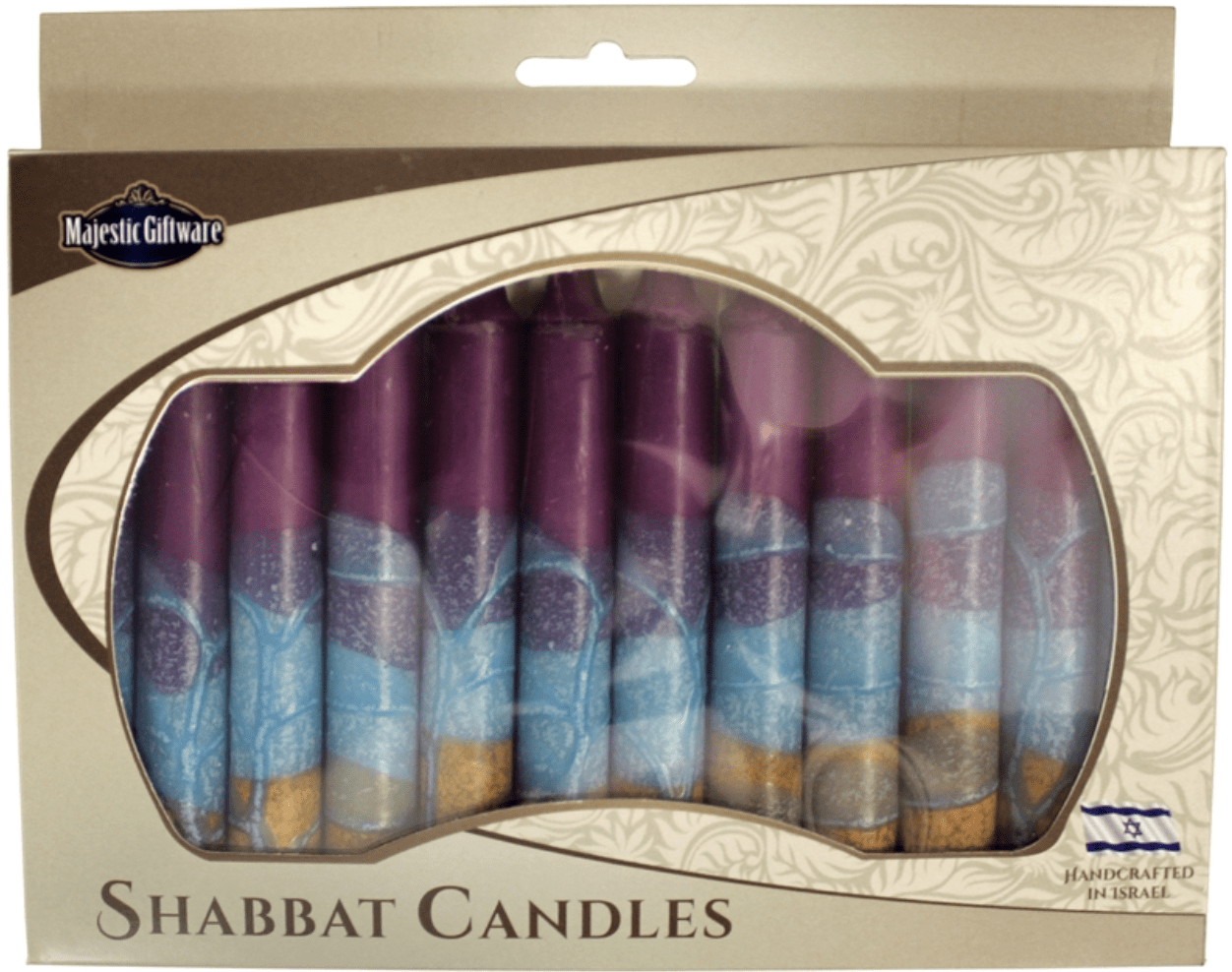 Safed - Israeli Hand - Crafted Violet Shabbat Candles | Set of 12 - ModernTribe