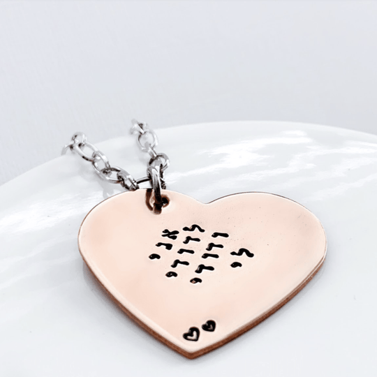 I Am My Beloved's Heart Necklace - Copper