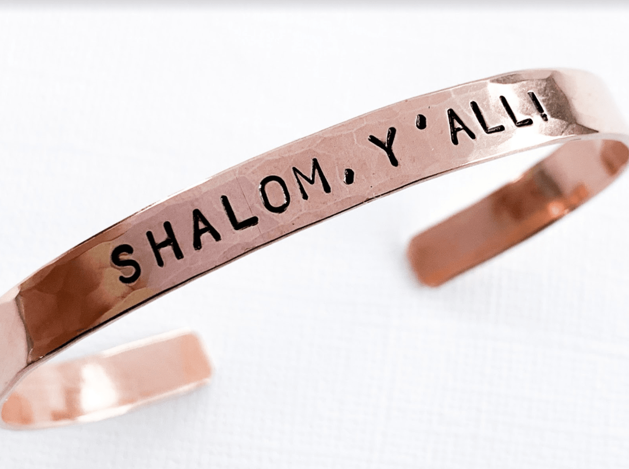 Everything Beautiful - Shalom Y'All! Hammered Cuff Bracelet - Copper - ModernTribe