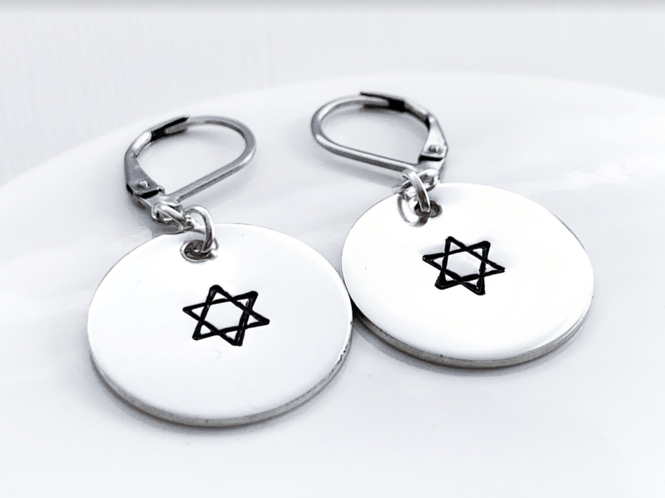 Everything Beautiful Earrings Sterling Silver Star of David Earrings - Sterling Silver