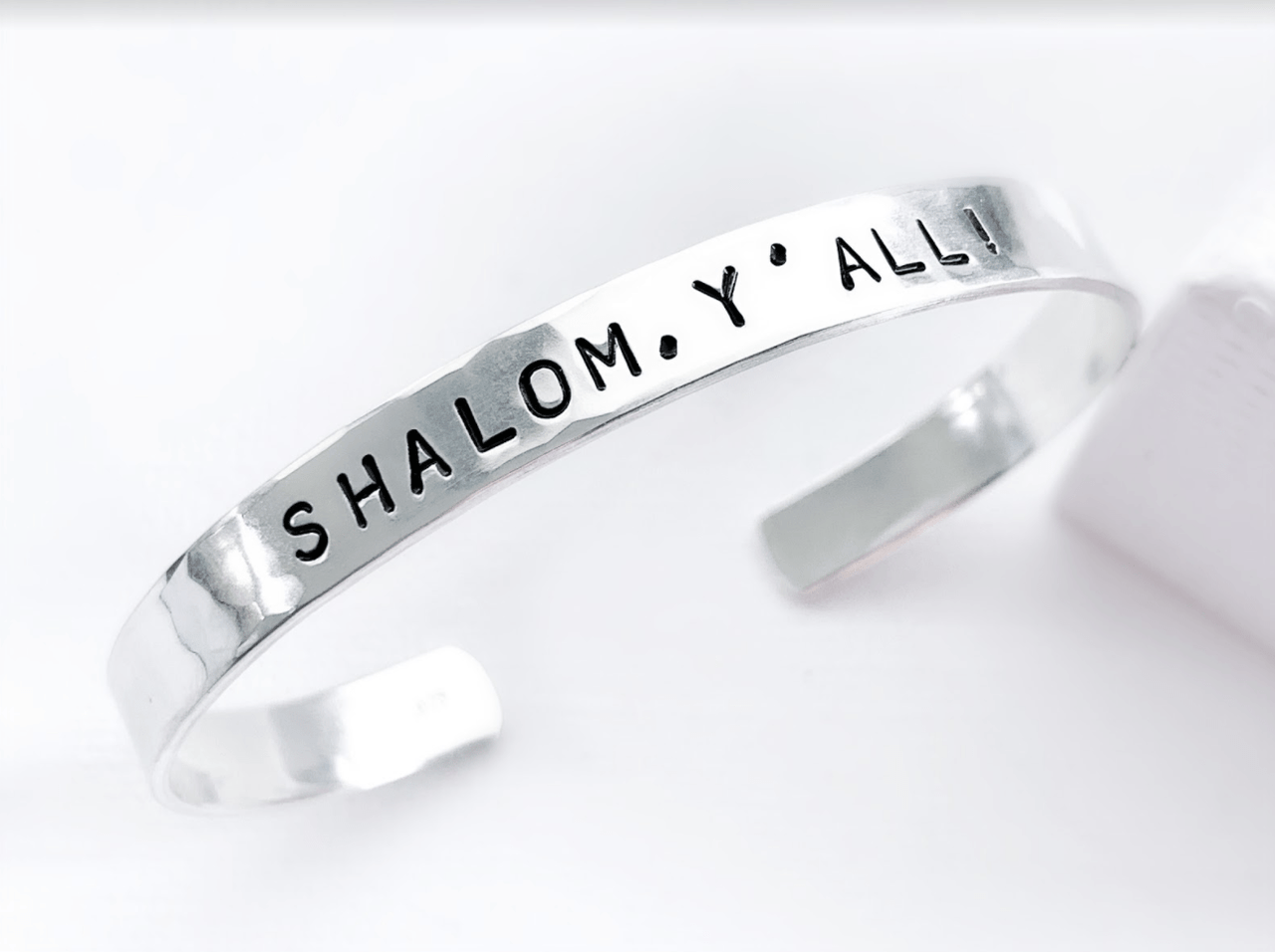 Everything Beautiful - Shalom Y'all! Hammered Cuff Bracelet - Sterling Silver - ModernTribe