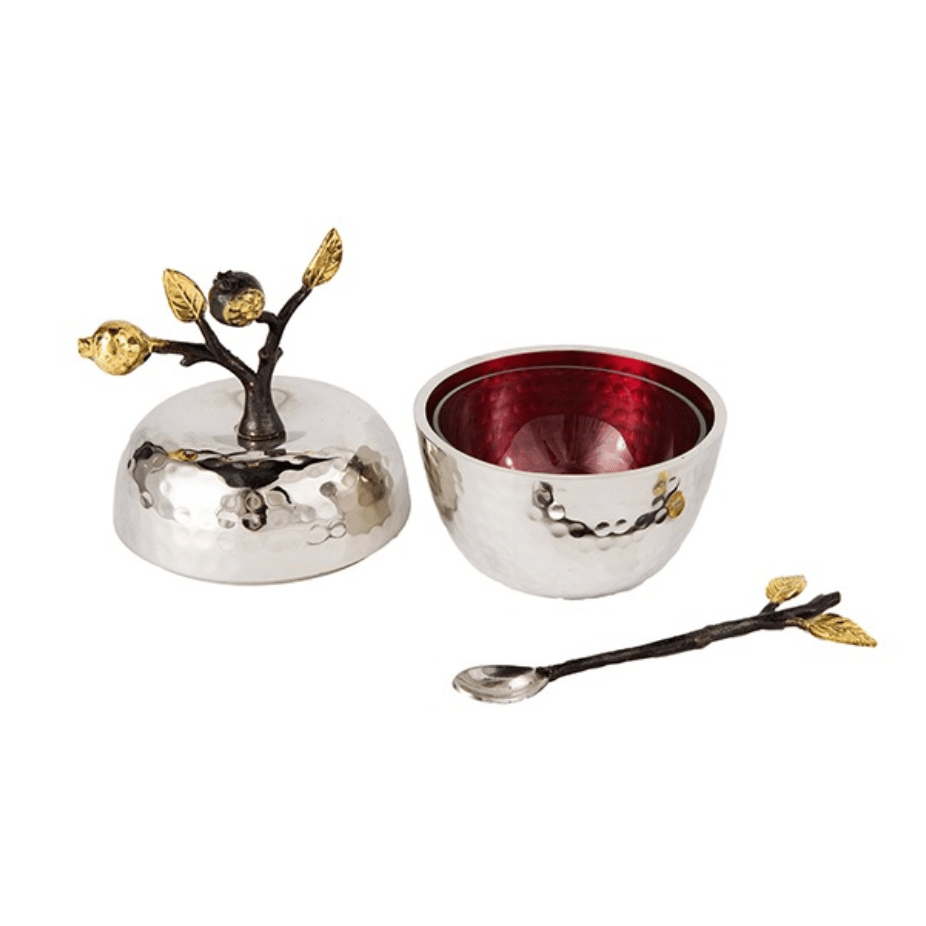 Yair Emanuel - Apple and Pomegranate Honey Dish and Spoon by Yair Emanuel - ModernTribe
