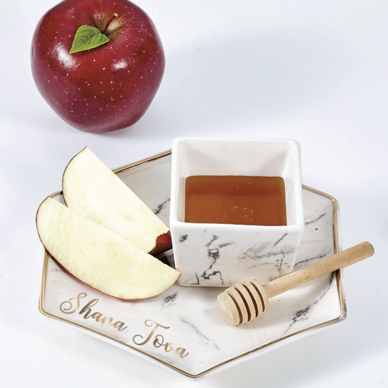Rite Lite - Hexagon Shaped Porcelain Apple and Honey Dish Set - ModernTribe