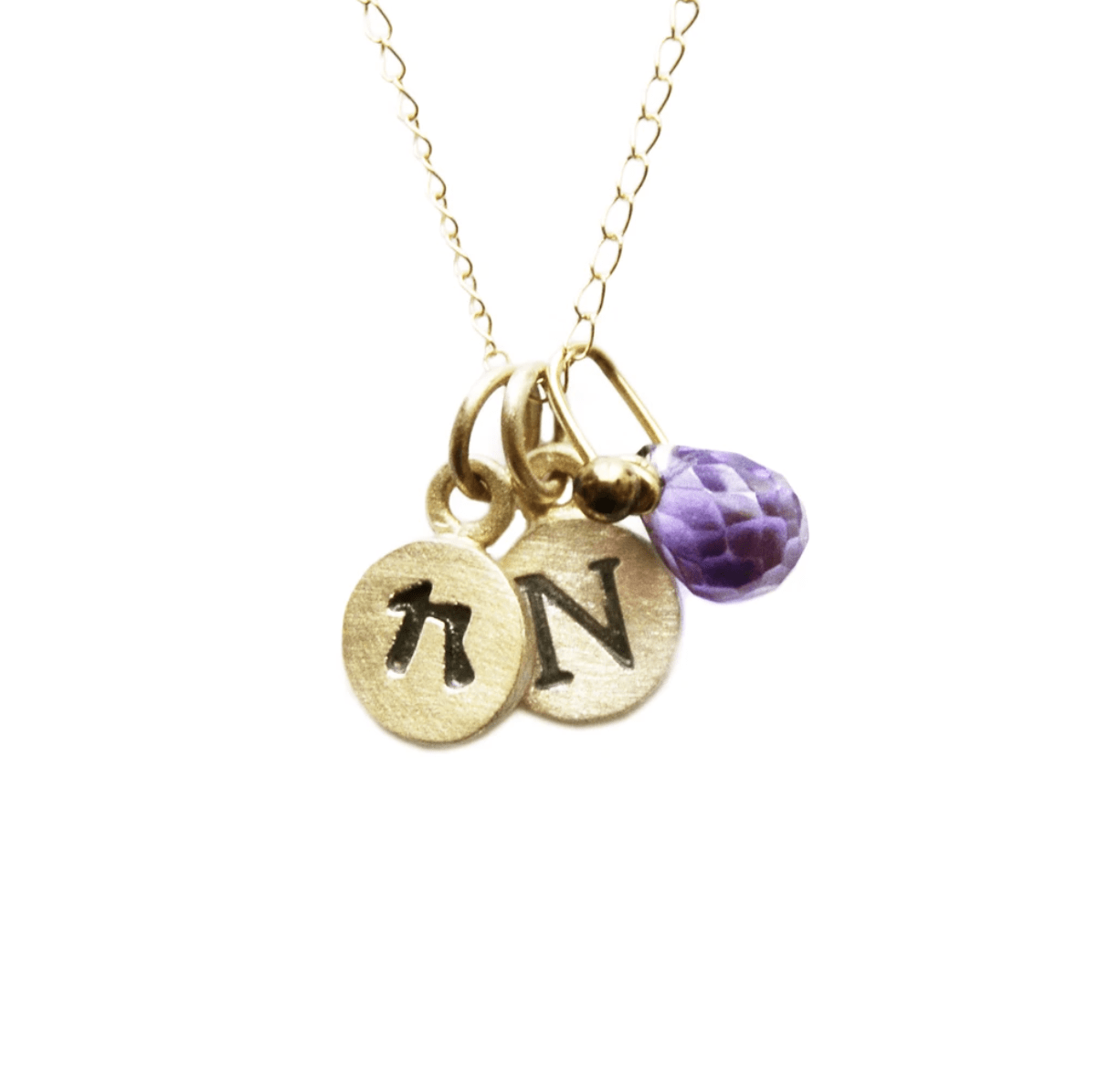 Emily Rosenfeld Necklaces 14k Gold Personalized Tiny Dot Necklace with Gemstones by Emily Rosenfeld