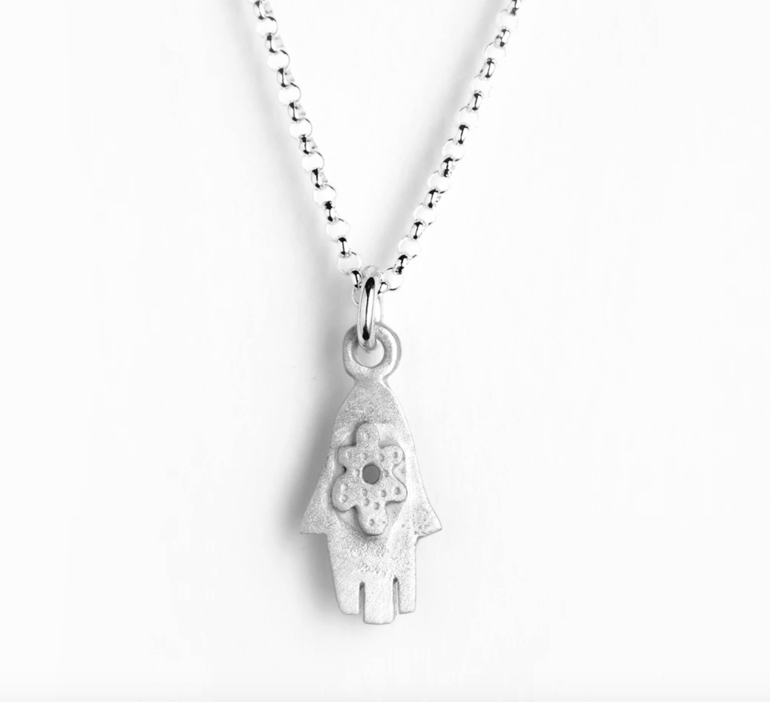 Emily Rosenfeld Necklaces Silver Mother & Daughter Hamsa Necklaces by Emily Rosenfeld