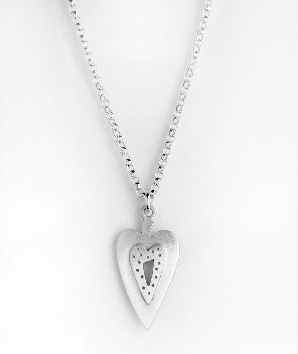 Emily Rosenfeld - Mother and Daughter Heart Sterling Silver Necklaces by Emily Rosenfeld - ModernTribe