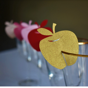 The KitCut Decor Apple Wine Glass Decoration - Set of 10