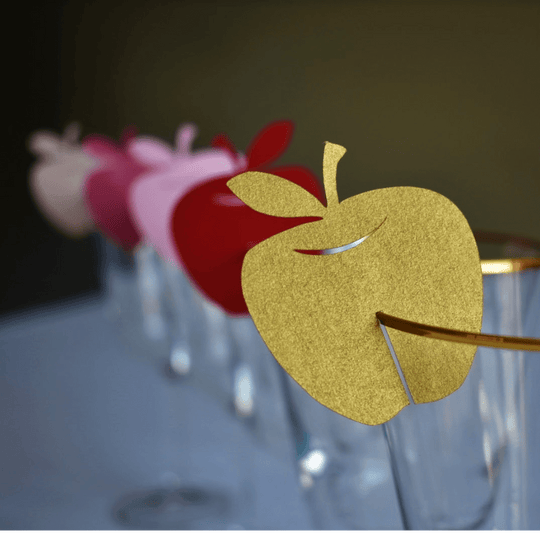 Apple Wine Glass Decoration - Set of 10