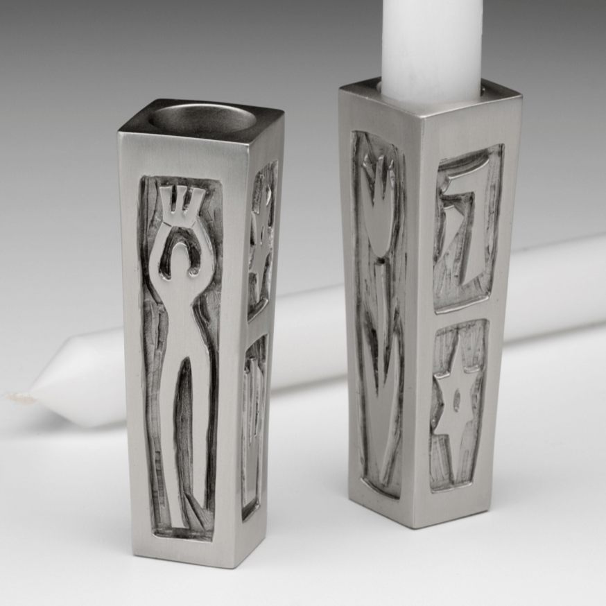 Emily Rosenfeld - Shabbat Candle Holders with Figures by Emily Rosenfeld - ModernTribe