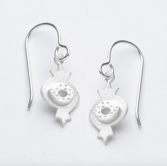 Sterling Silver Pomegranate Earrings by Emily Rosenfeld