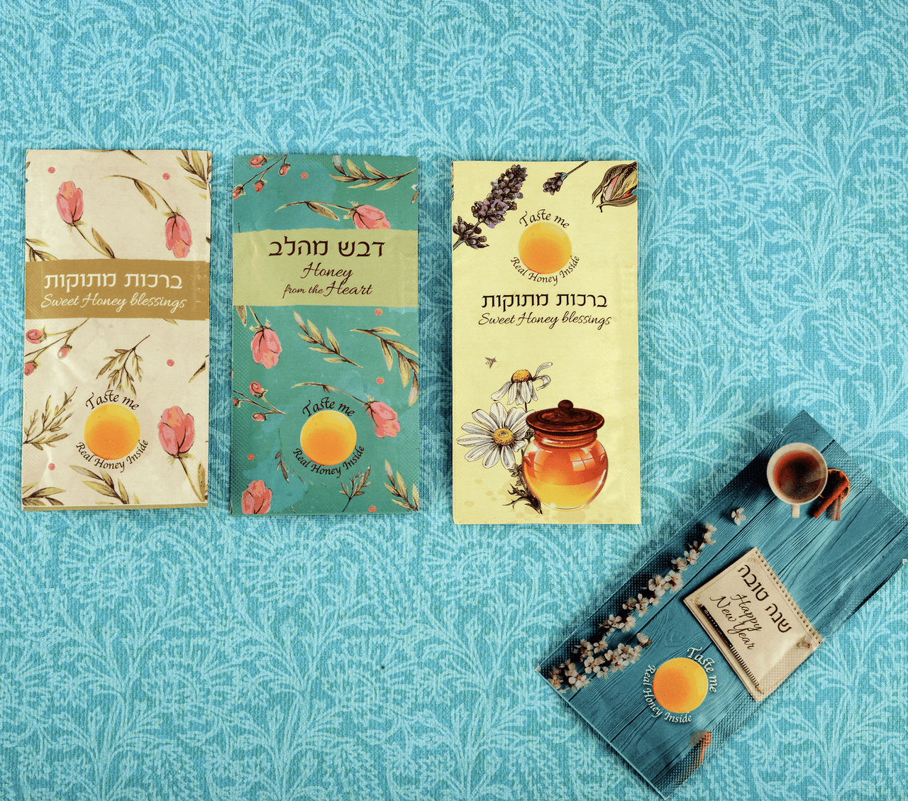 Lin's Farm - Tastable Rosh Hashanah Honey Cards - Set of 5 Packets - ModernTribe