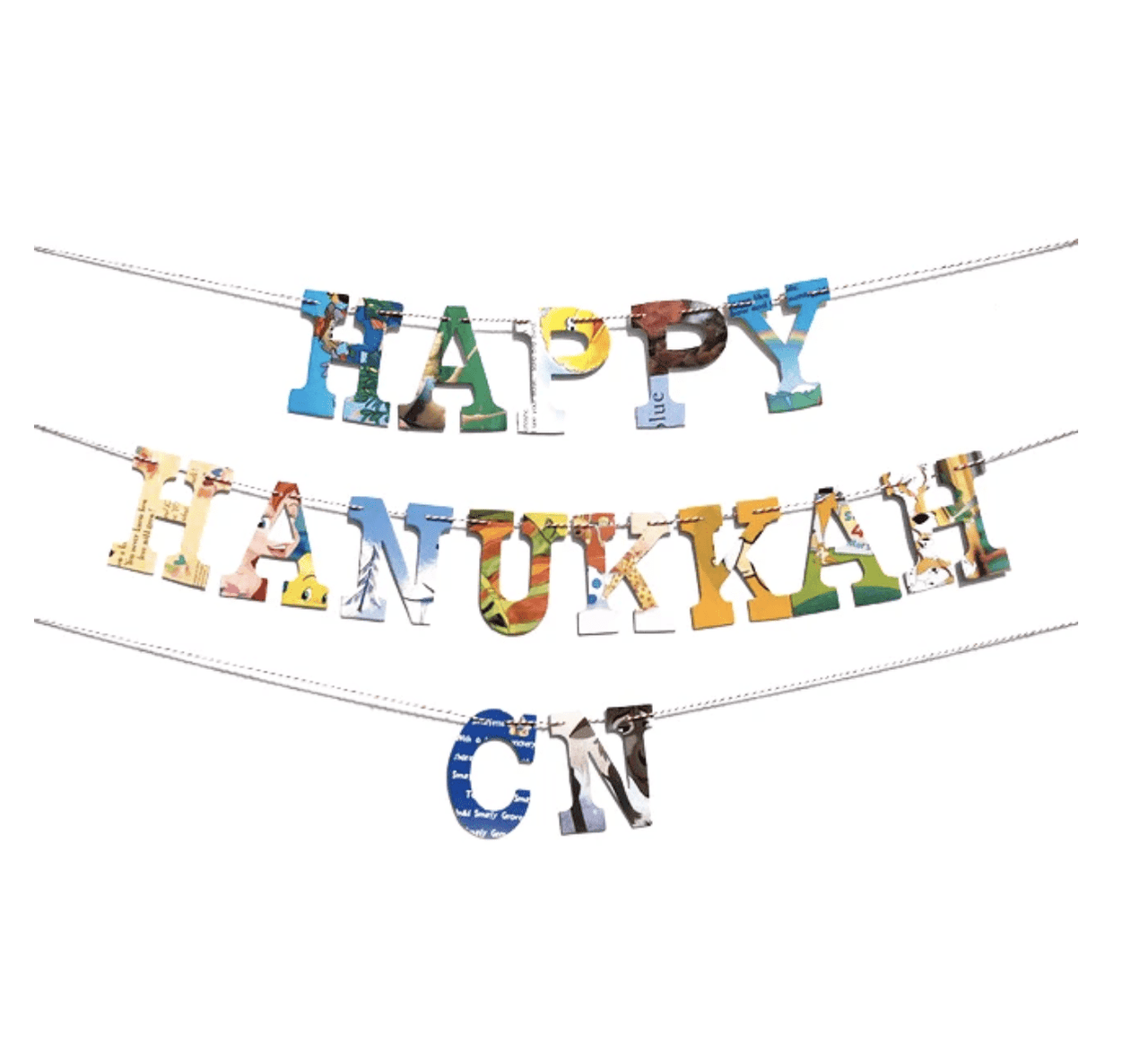 Attic Journals - Happy Hanukkah Garland with C & N for Alternative Spellings - ModernTribe