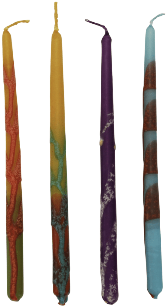Majestic Giftware - Safed Handcrafted Hanukkah Candles - Purple/Teal/Orange - ModernTribe