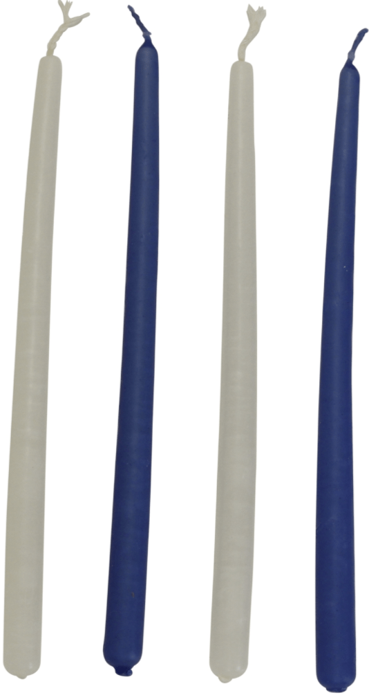 Other Candles Blue and White Safed Handcrafted Hanukkah Candles - Blue and White