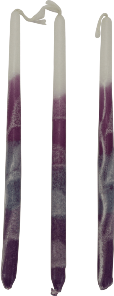 Safed - Safed Handcrafted Hanukkah Candles - Purple/White - ModernTribe