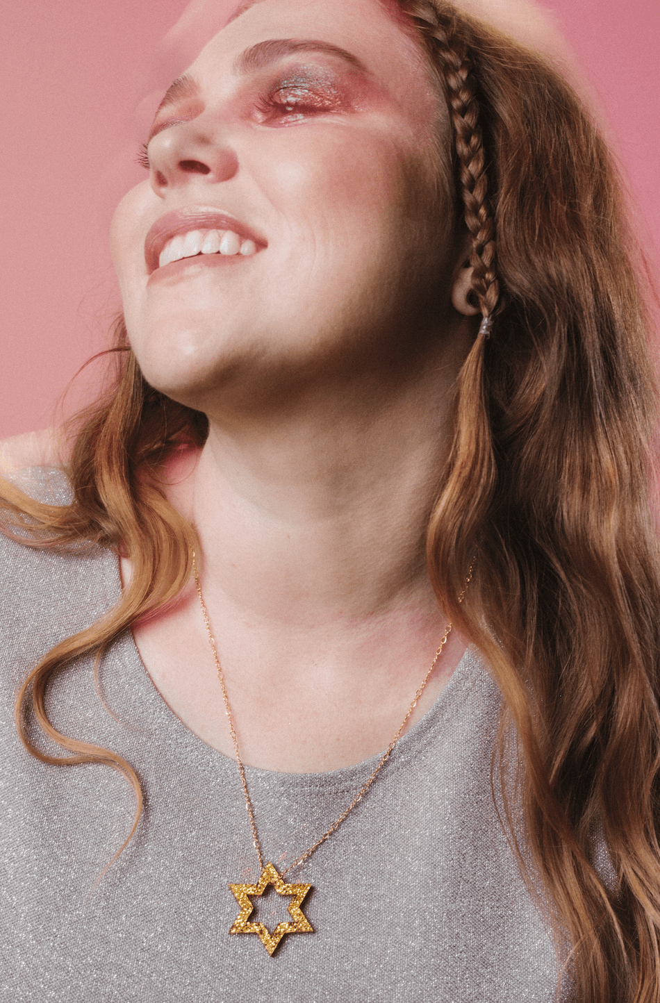 Ariel Tidhar - Floating Magen Necklace - Gold Glitter - ModernTribe