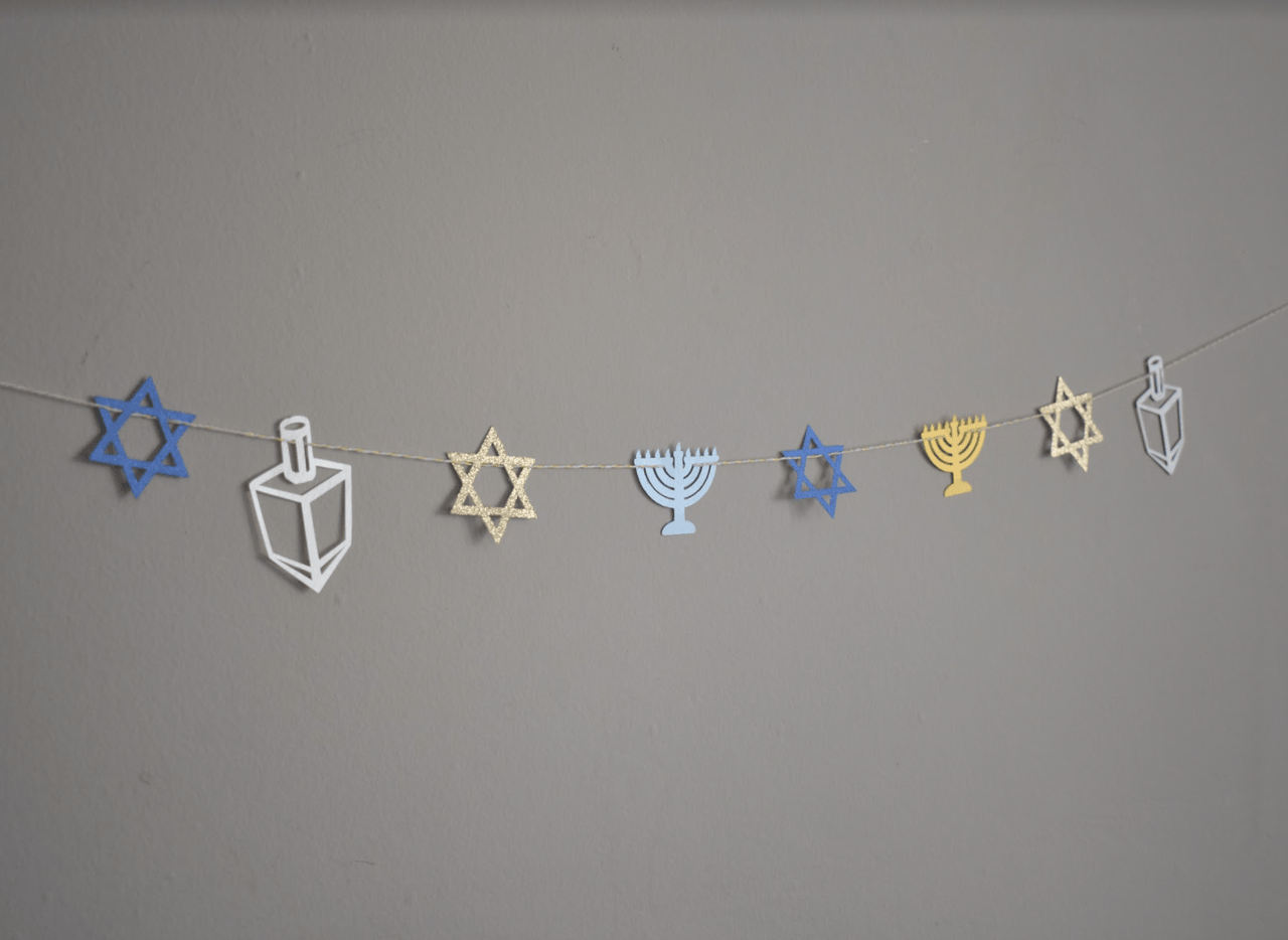 The KitCut - Mini Hanukkah Garland - Silver or Gold - ModernTribe