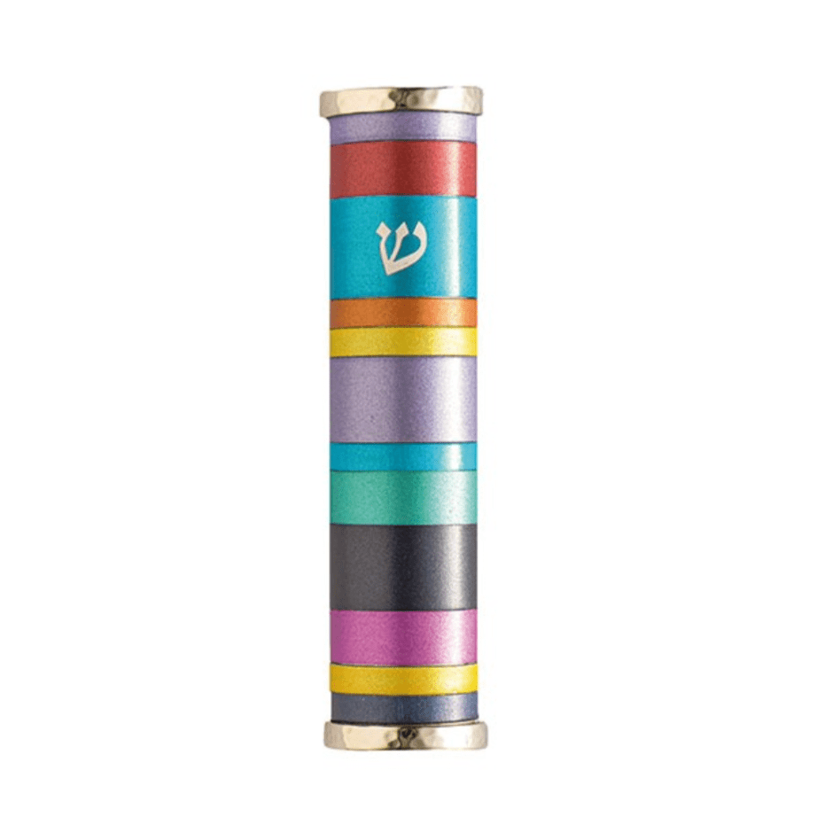 Yair Emanuel - Multicolored Rings Mezuzah by Yair Emanuel - ModernTribe