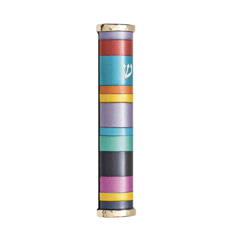 Yair Emanuel Mezuzahs Default Multicolored Rings Mezuzah by Yair Emanuel