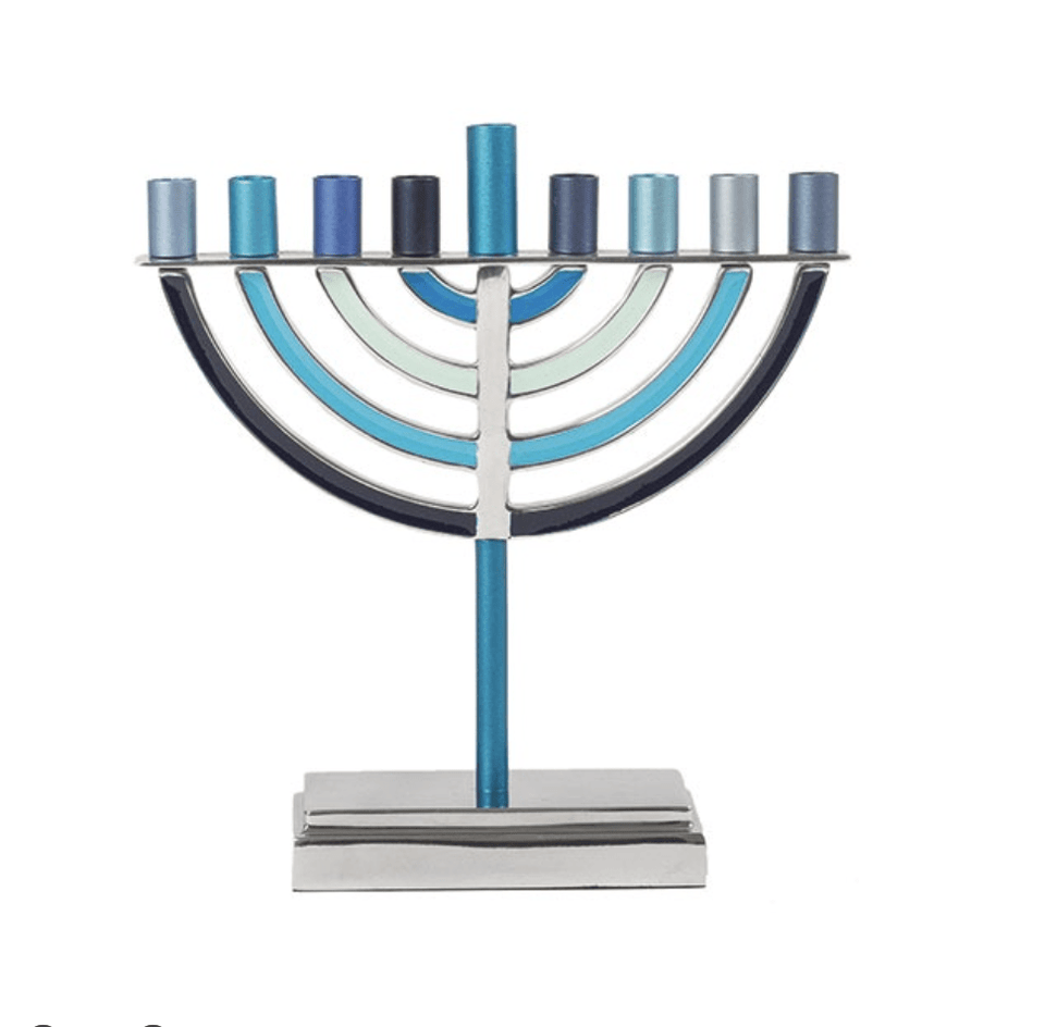 Yair Emanuel - Large Classic Menorah by Yair Emanuel - Blue - ModernTribe