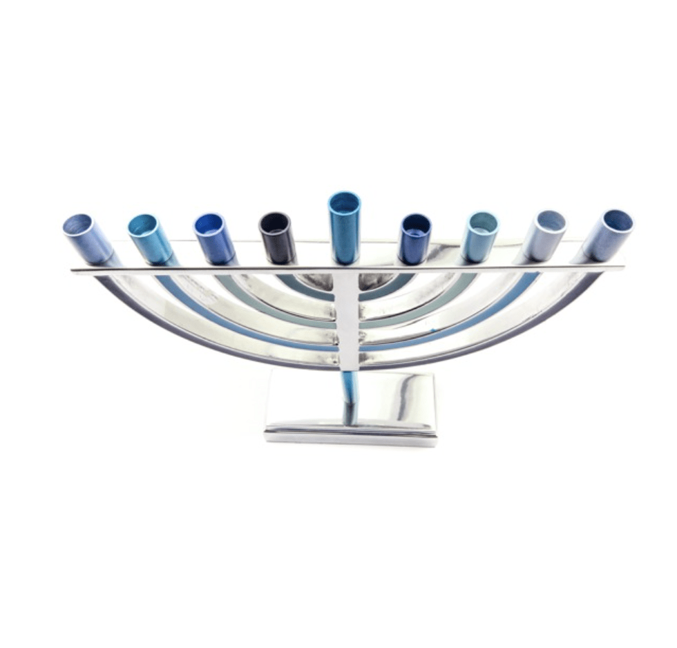 Yair Emanuel - Large Classic Menorah by Yair Emanuel - Blue - ModernTribe