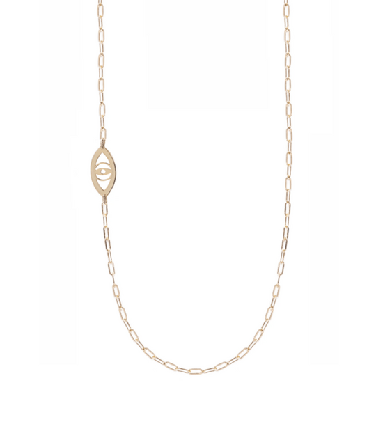 Elle Evil Eye Necklace - (Sterling Silver, Gold-Plated or Two-Tone)