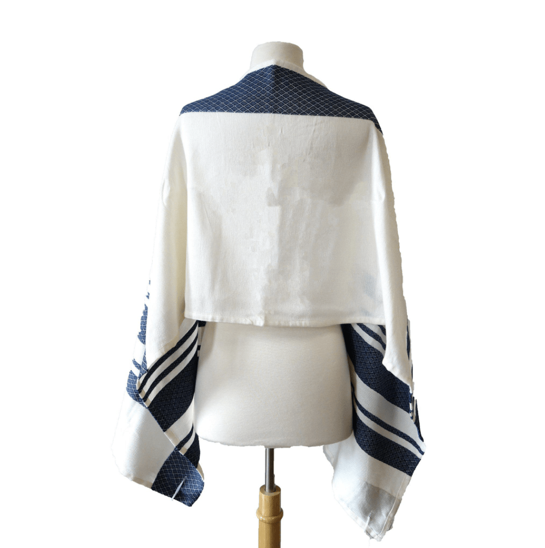 Advah Tallises Navy Stripes Traditional Woven Tallit by Advah Designs
