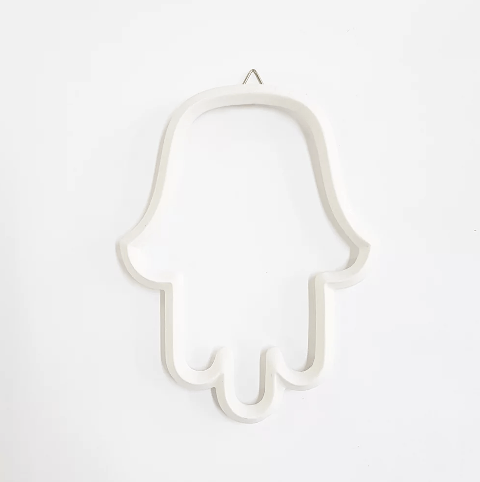 Yahalomis Wall Hamsas White Ceramic Wall Hamsa - White or Grey