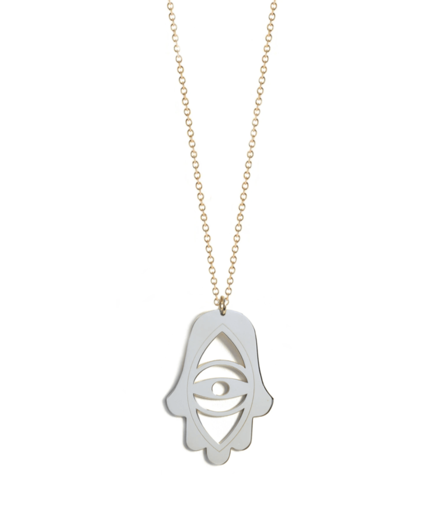 Miriam Merenfeld Jewelry Necklaces Eye Hamsa Necklace - Sterling Silver, Gold-Plated or Two-Tone