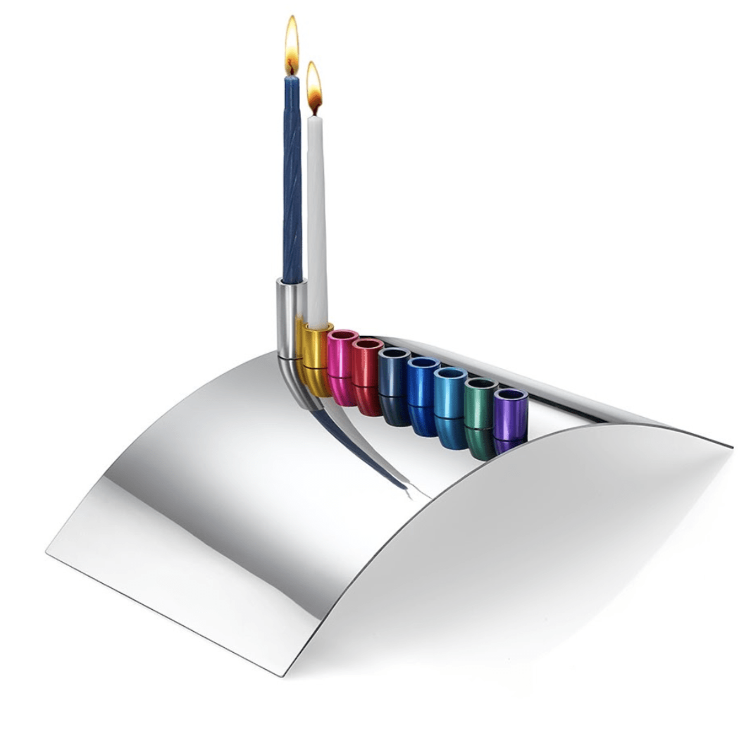 Laura Cowan Menorahs Default Building Bridges Menorah by Laura Cowan