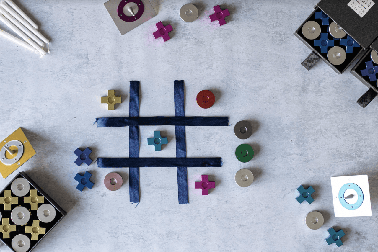 Laura Cowan - Tic Tac Toe Menorah by Laura Cowan - Rainbow - ModernTribe