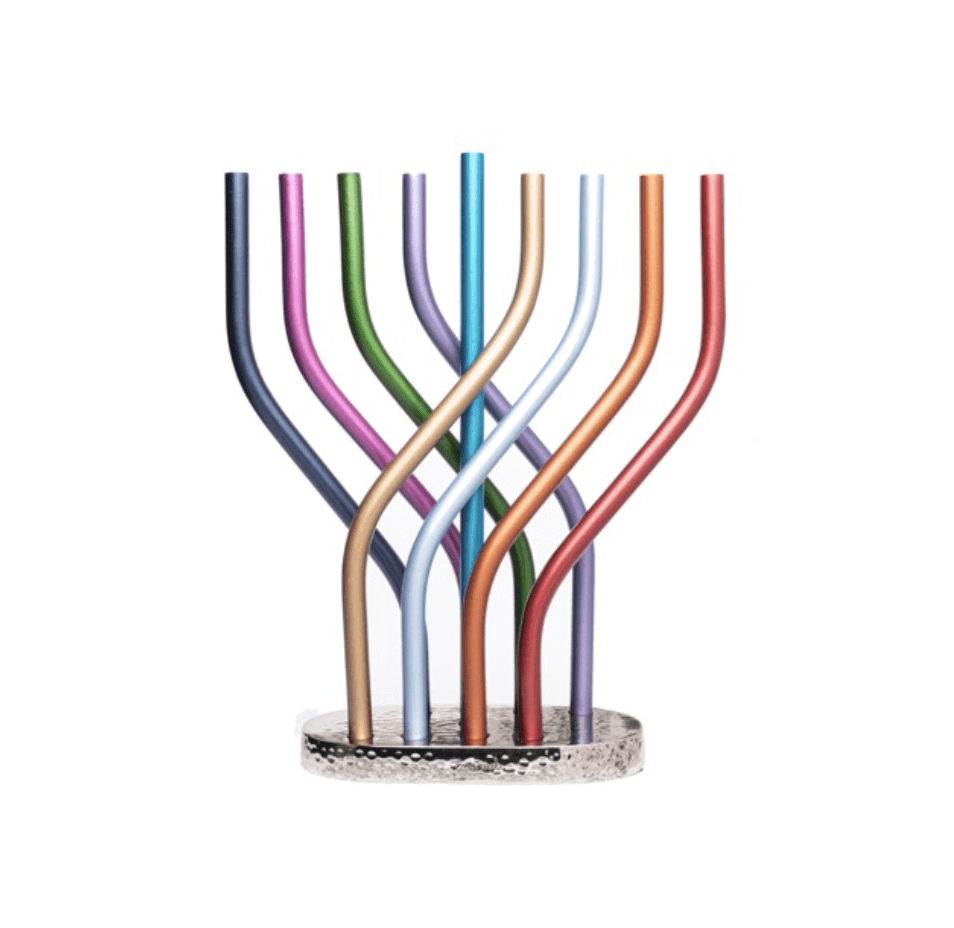 Yair Emanuel - Flame Menorah by Yair Emanuel - Multicolored - ModernTribe