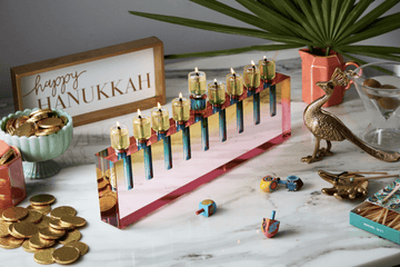 Apeloig Collection Menorahs Acrylic Oil Menorah - (Choice of Colors)