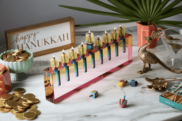 Apeloig Collection Menorahs Acrylic Oil Menorah - (Choice of Colors)