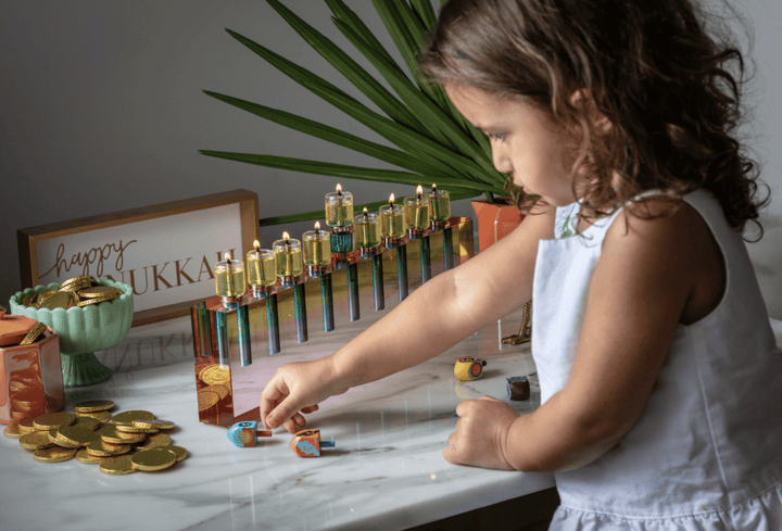 Apeloig Collection Menorahs Acrylic Oil Menorah - (Choice of Colors)
