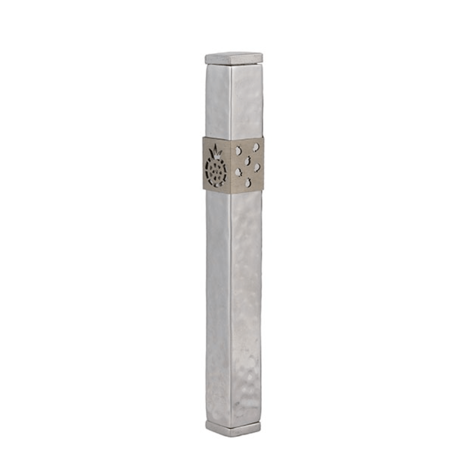 Yair Emanuel Mezuzahs Default Stainless Steel 12cm Pomegranate Mezuzah by Yair Emanuel