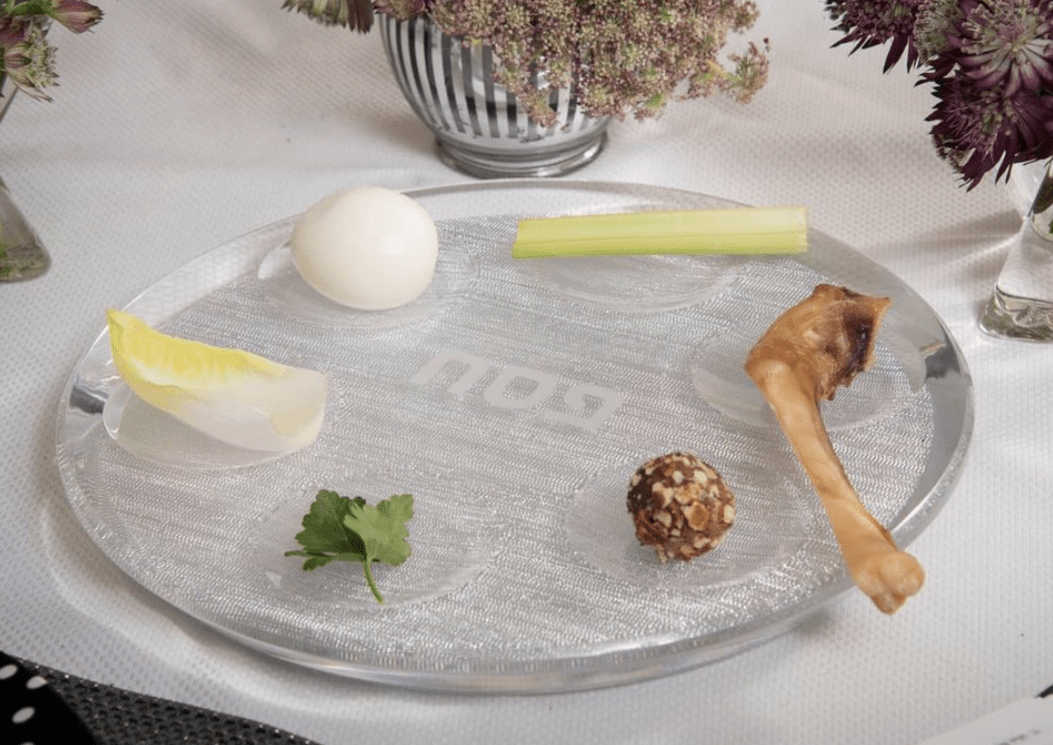 Apeloig Collection - Acrylic Seder Plate - Silver or White - ModernTribe