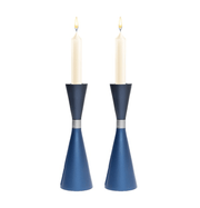 Yair Emanuel Candlesticks Default Blue and Silver Anodized Aluminum Candlesticks by Yair Emanuel