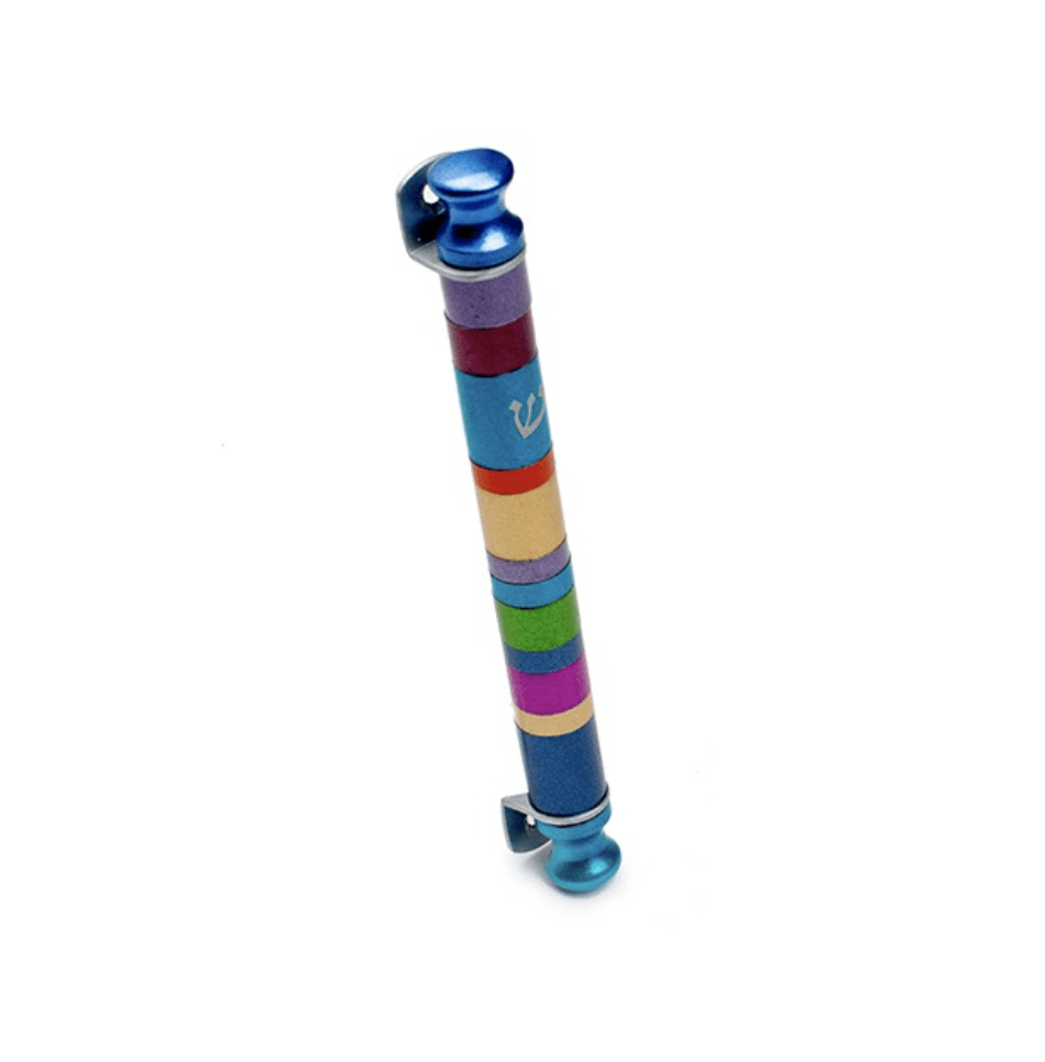Yair Emanuel Mezuzahs Default Multicolored Cylinder Mezuzah by Yair Emanuel