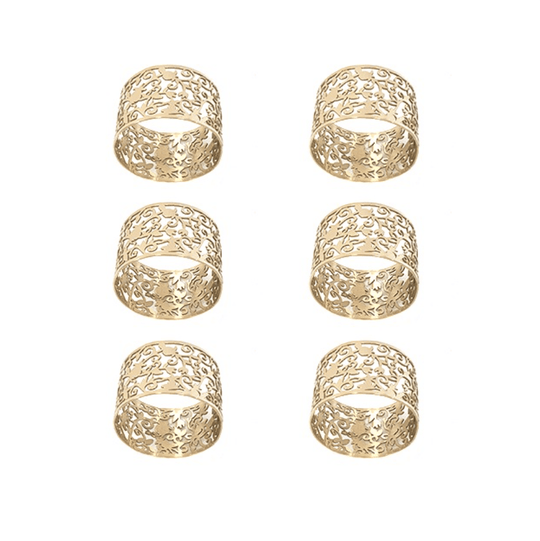 Pomegranate Napkin Rings by Yair Emanuel - Set of 6, Brass