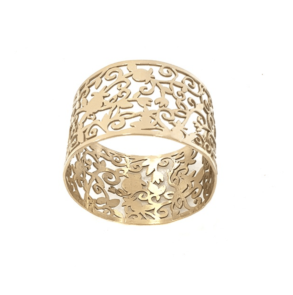 Yair Emanuel - Pomegranate Napkin Rings by Yair Emanuel - Set of 6, Brass - ModernTribe