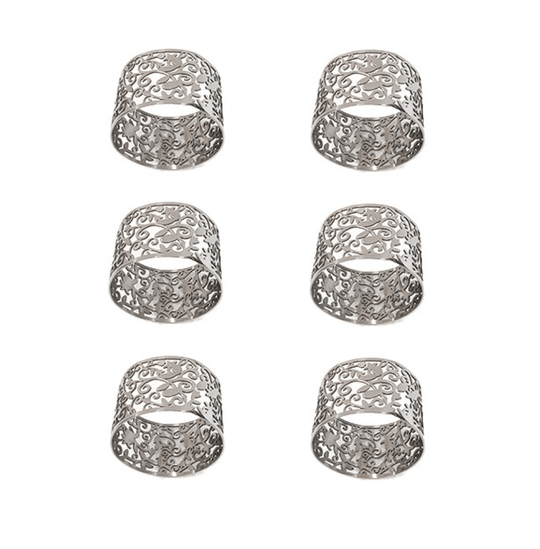 Pomegranate Napkin Rings by Yair Emanuel - Set of 6, Silver