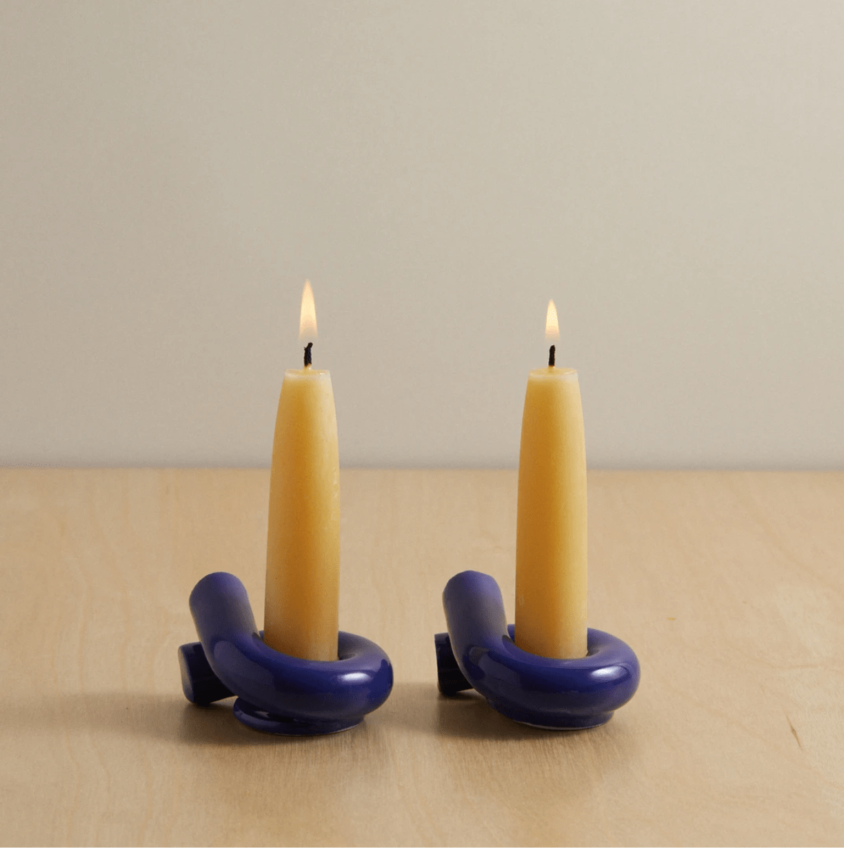 Judaica Standard Time - Judaica Standard Time x Debbie Carlos Shabbat Candlesticks - Cobalt - ModernTribe