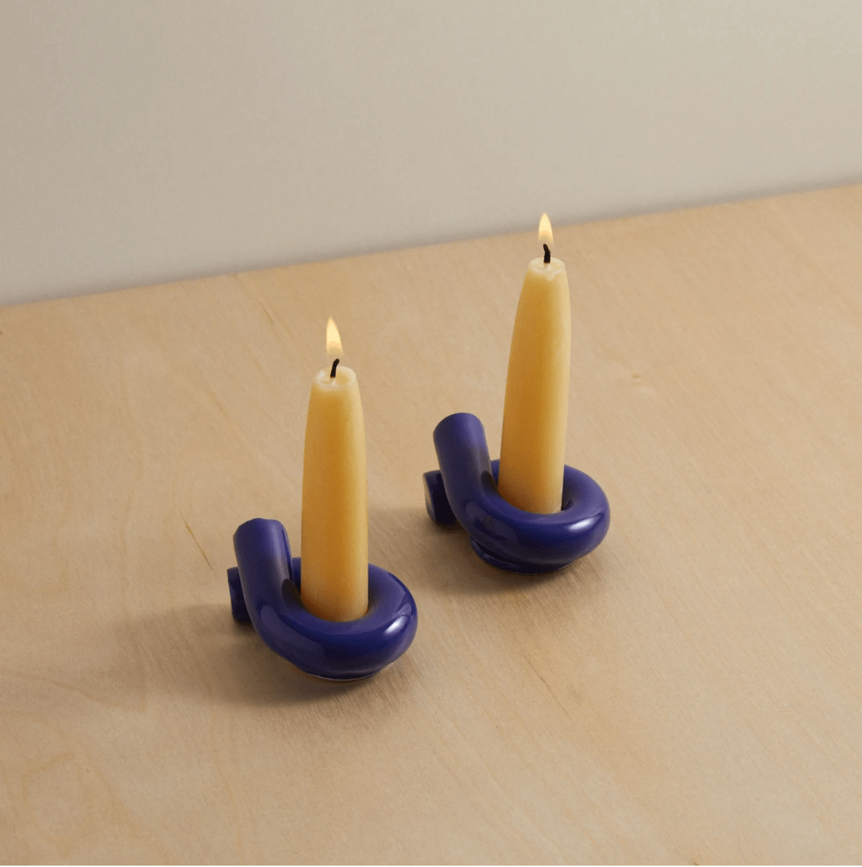 Judaica Standard Time - Judaica Standard Time x Debbie Carlos Shabbat Candlesticks - Cobalt - ModernTribe