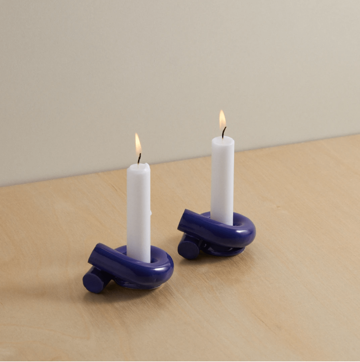 Judaica Standard Time - Judaica Standard Time x Debbie Carlos Shabbat Candlesticks - Cobalt - ModernTribe