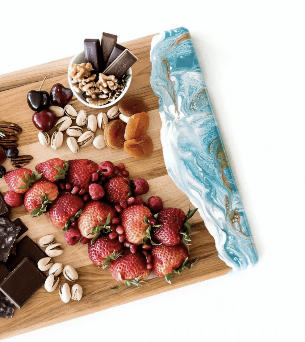 Lynn & Liana Serveware - Canadian - Maple Challah Board - Teal and Gold - ModernTribe