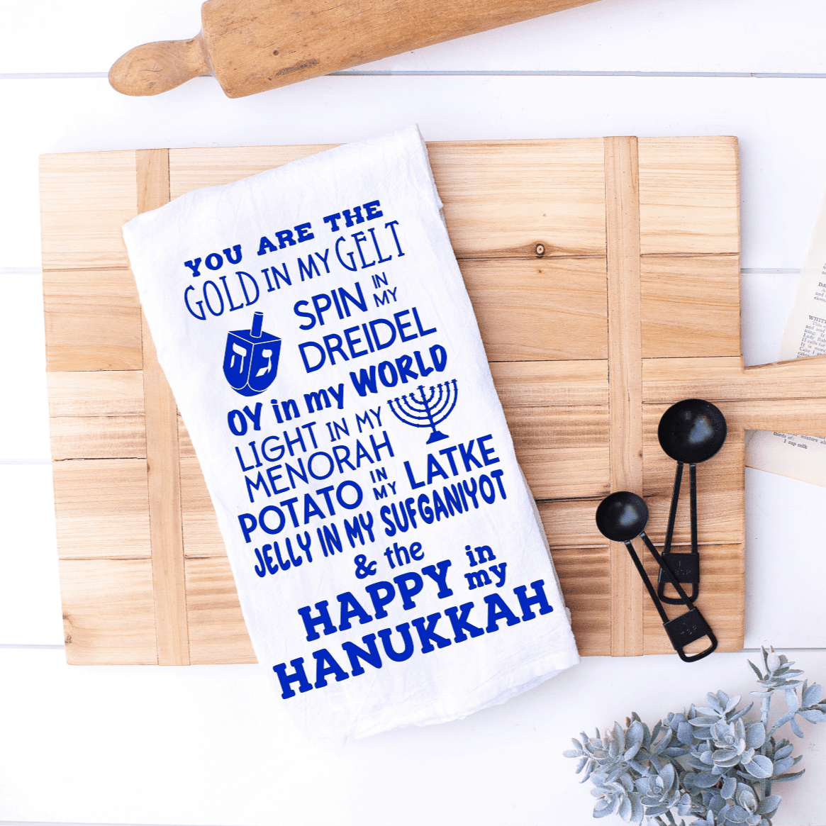 Kitchen Conversation - You Are the Gold in My Gelt Hanukkah Tea Towel - ModernTribe