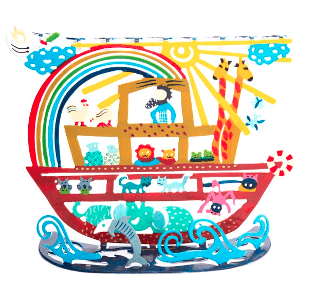 Yair Emanuel - Laser Cut - Hand Painted Noah's Ark Menorah by Yair Emanuel - ModernTribe